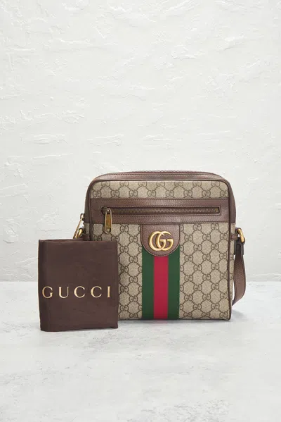 Pre-owned Gucci Ophidia Messenger Bag In Sand