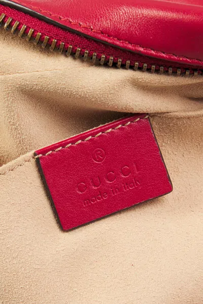 Pre-owned Gucci Mini Gg Marmont Shoulder Bag In Red