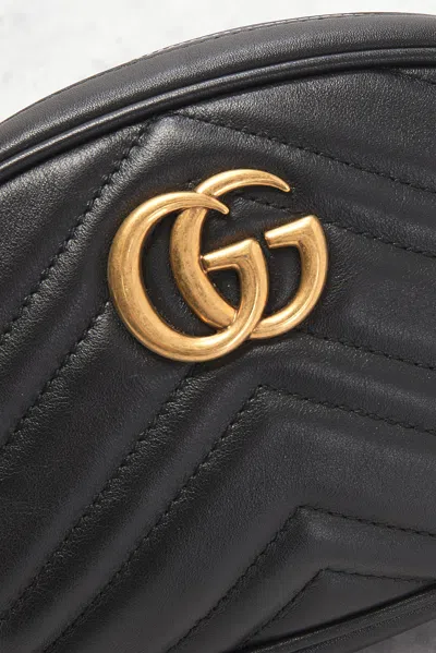 Pre-owned Gucci Gg Marmont Belt Bag In Black