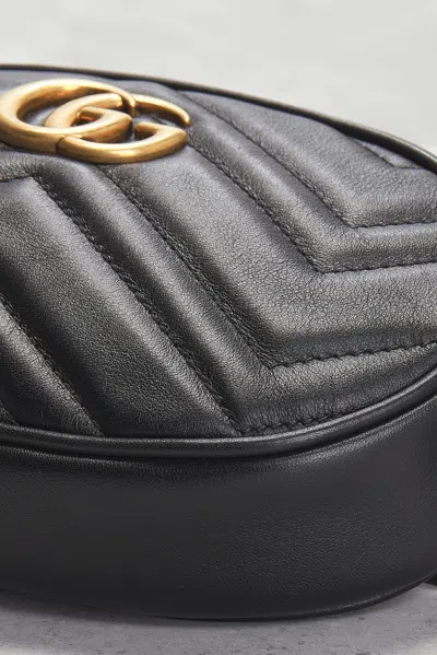 Pre-owned Gucci Gg Marmont Belt Bag In Black