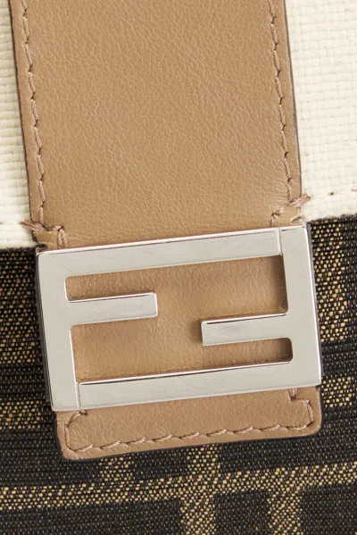 Pre-owned Fendi Zucca Baguette Shoulder Bag In Brown