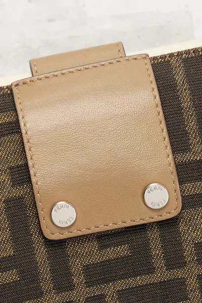 Pre-owned Fendi Zucca Baguette Shoulder Bag In Brown