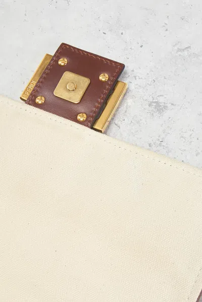 Pre-owned Fendi X Sarah Coleman Ff Fish Eye Embroidered Baguette Nm Shoulder Bag In Multi