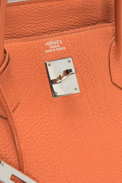 Pre-owned Hermes Togo Birkin 40 Handbag In Orange