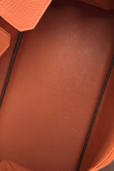 Pre-owned Hermes Togo Birkin 40 Handbag In Orange