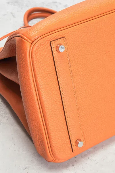 Pre-owned Hermes Togo Birkin 40 Handbag In Orange