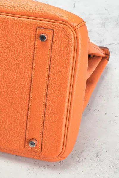 Pre-owned Hermes Togo Birkin 40 Handbag In Orange