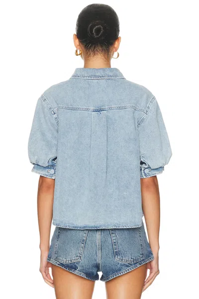 Frame The Billow Sleeve Shirt In Blue