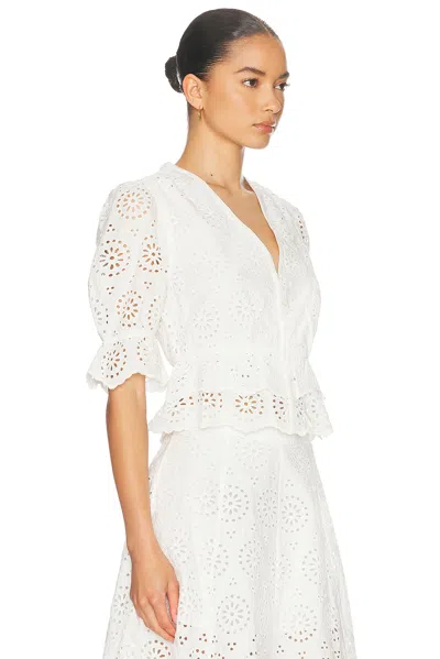Frame The Solstice Plunging Neck Top In White