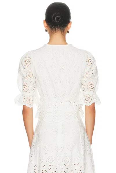 Frame The Solstice Plunging Neck Top In White
