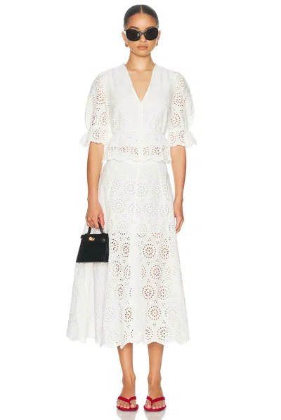 Frame The Solstice Plunging Neck Top In White