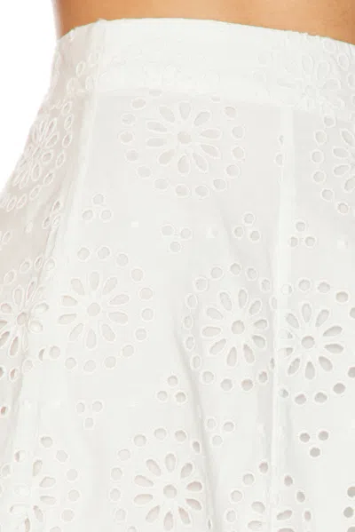 Frame Solstice Embroidered Midi Skirt In White
