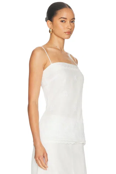 Magda Butrym Embroidered Lace Top In White