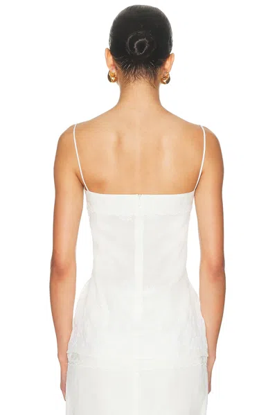 Magda Butrym Embroidered Lace Top In White