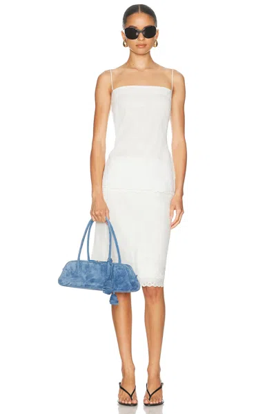 Magda Butrym Embroidered Lace Top In White