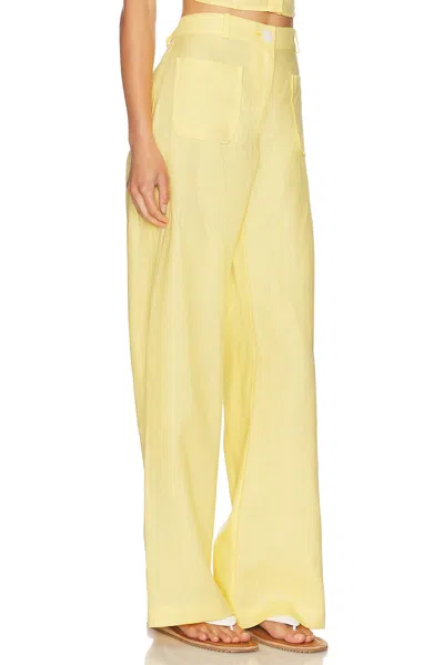 Matthew Bruch Barrel Button Pocket Pant In Yellow