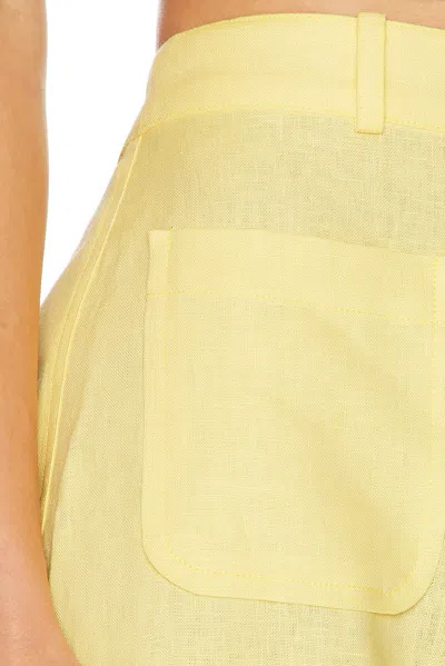 Matthew Bruch Barrel Button Pocket Pant In Yellow