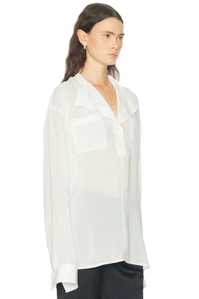 Totême Overlapping Collar Blouse In White