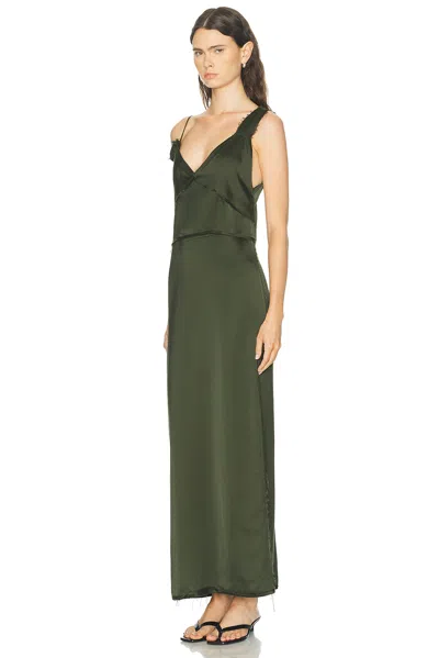 Totême V Neck Slip Dress In Green