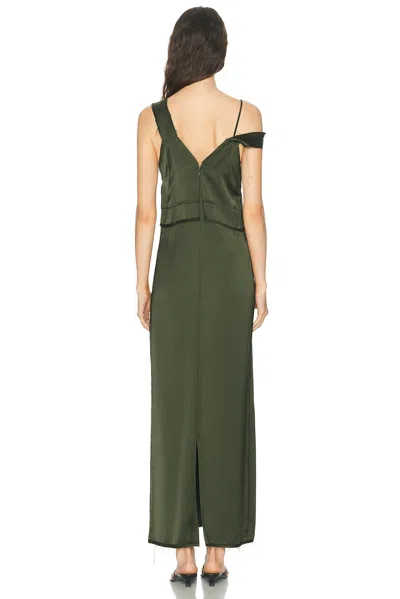 Totême V Neck Slip Dress In Green