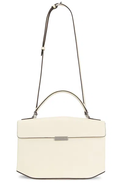 Totême Box Grained Leather Top Handle Bag In White