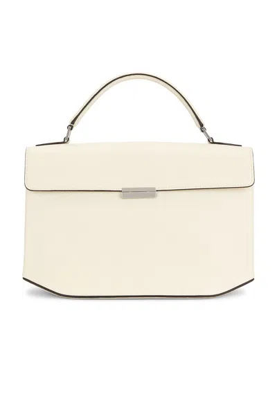 Totême Box Grained Leather Top Handle Bag In White
