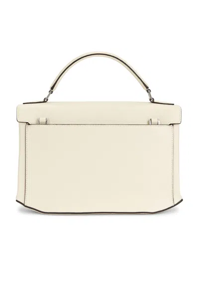 Totême Box Grained Leather Top Handle Bag In White