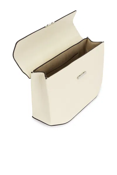 Totême Box Grained Leather Top Handle Bag In White