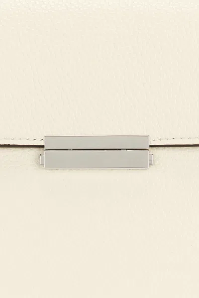 Totême Box Grained Leather Top Handle Bag In White