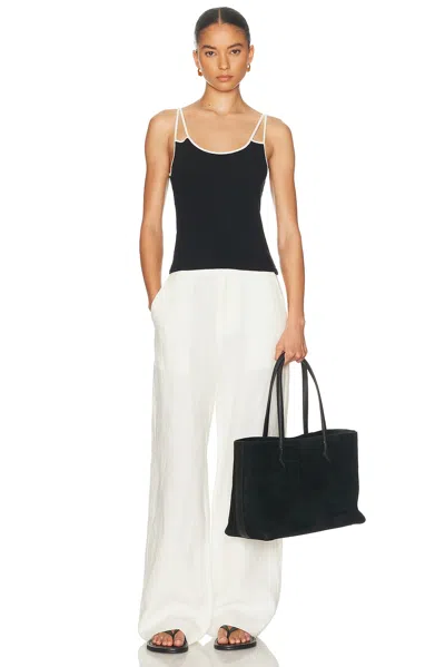 Re/done Gemini Reversible Spaghetti Strap Tank In Black