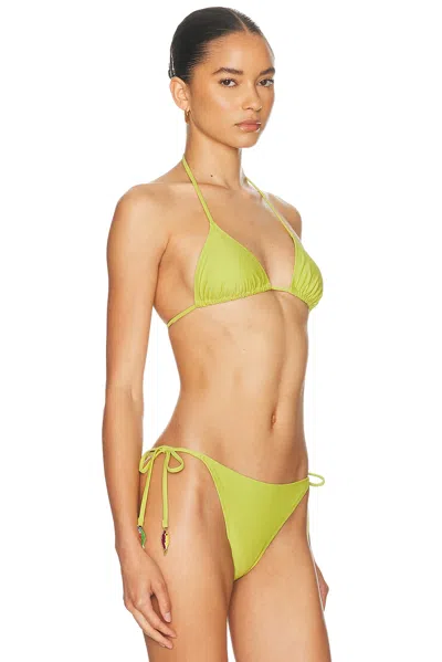 Solid & Striped The Iris Bikini Top In Green