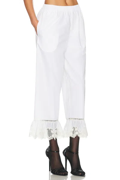 Saint Laurent Cropped Straight Leg Pant In White