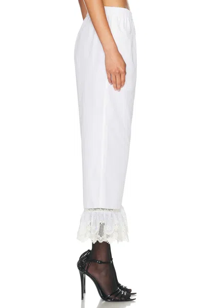 Saint Laurent Cropped Straight Leg Pant In White