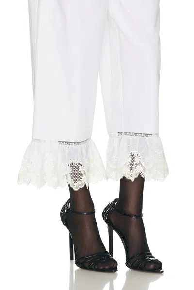 Saint Laurent Cropped Straight Leg Pant In White