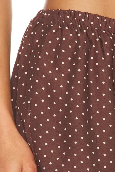 Posse Evie Polka Dot Mid Rise Balloon Pants In Brown