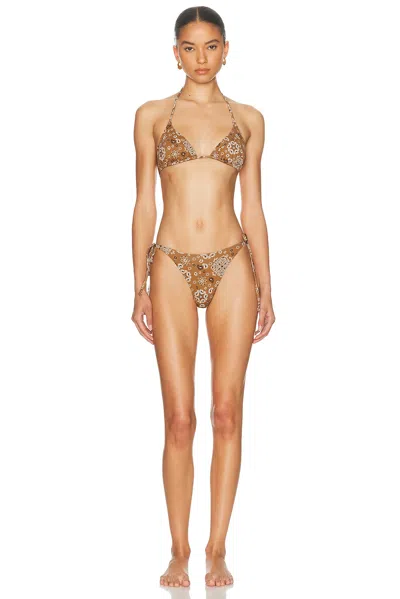 Skims Signature Swim Dipped Tie Bikini Bottom In Yellow