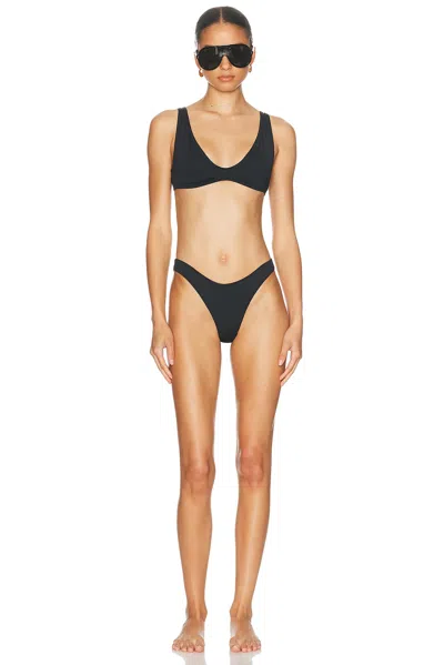 Skims Signature Swim Tanga Bikini Bottom In Black