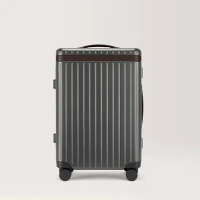 Carl Friedrik Large Check-in Luggage - Hard Case In Polycarbonate And Aluminium - Gray / Dark Brown
