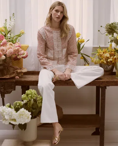 Hill House Home The Tory Crop Organic Cotton Voile Top In Pink