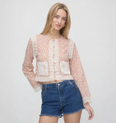 Hill House Home The Tory Crop Organic Cotton Voile Top In Pink