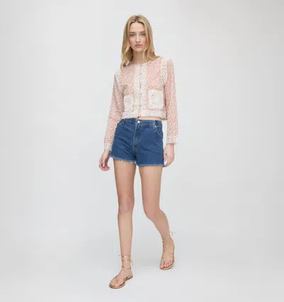 Hill House Home The Tory Crop Organic Cotton Voile Top In Pink