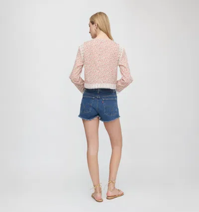 Hill House Home The Tory Crop Organic Cotton Voile Top In Pink
