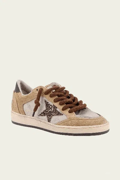 Golden Goose Ball-star Brown Camel Suede Leather Sneaker In Brown