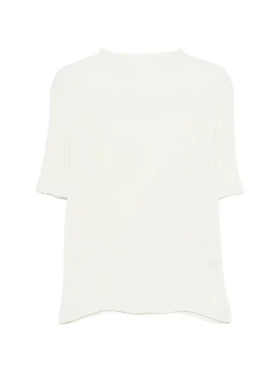 Issey Miyake Pleated T-shirt In White