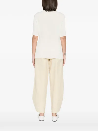 Issey Miyake Pleated T-shirt In White