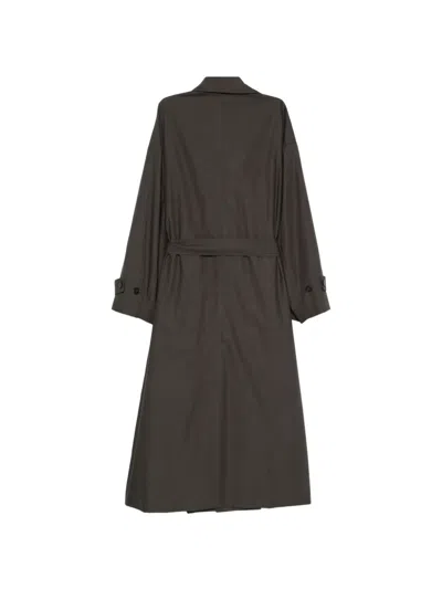 Soeur Helio Double-breasted Belted Coat In Gray