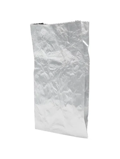 Zilla Crinkled-effect Clutch Bag In Silver