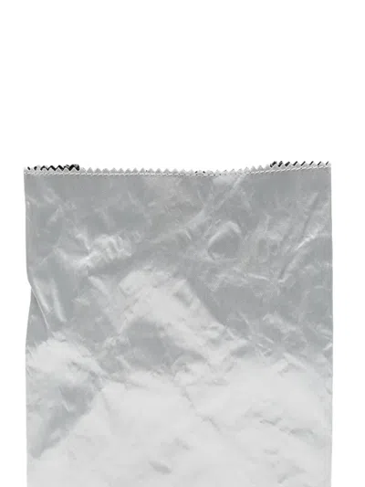 Zilla Crinkled-effect Clutch Bag In Silver