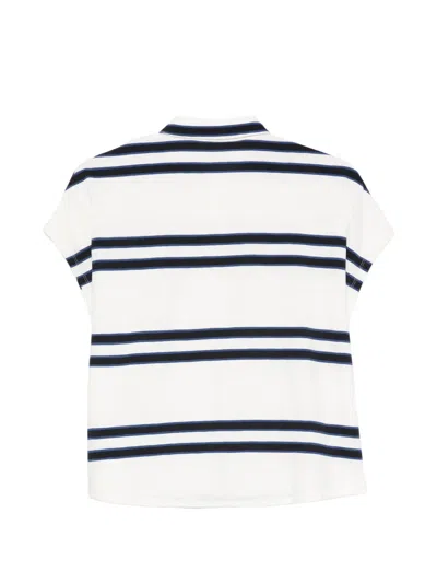 Majestic Striped Polo Shirt In White