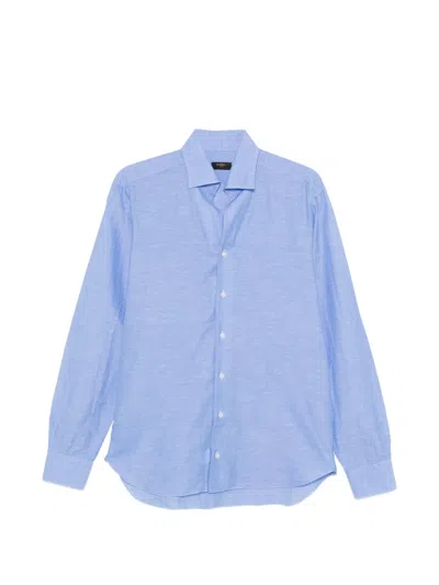 Barba Napoli Long-sleeve Shirt In Blue